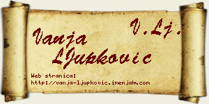 Vanja LJupković vizit kartica